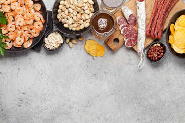 Draft beer and snacks