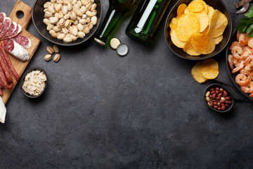 Draft beer and snacks