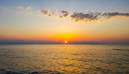 Sunset on the sea. Batumi, Georgia
