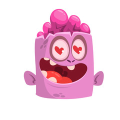 Cartoon scary zombie. Halloween vector illustration