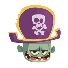 Cartoon scary zombie. Halloween vector illustration