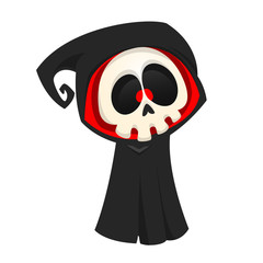 Cute cartoon grim reaper. Halloween vector illustration