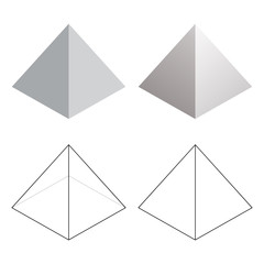 Isometric 3d Pyramid Triangle Shapes Vector Illustration