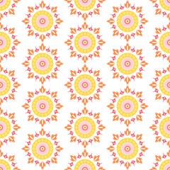 Fototapeta na wymiar Seamless pattern with ethnic motif. Summer and sunny vector illustration.