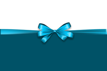 Holiday satin gift bow knot ribbon man blue