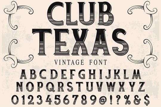 font handcrafted typeface vector vintage named vintage club texas