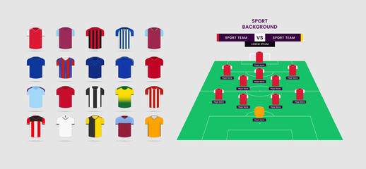 football team kit 2019/2020 vector illustration