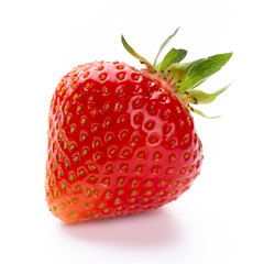 Fresh strawberries closeup on a white background. Isolated - Image