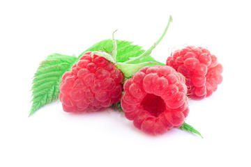 raspberry on white background