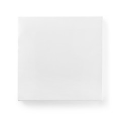 White cardboard square box isolated with clipping path