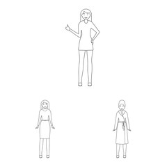 Vector design of posture and mood symbol. Collection of posture and female stock symbol for web.