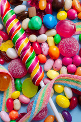A lot of colorful candy and sweets
