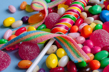 A lot of colorful candy and sweets