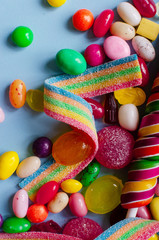 A lot of colorful candy and sweets