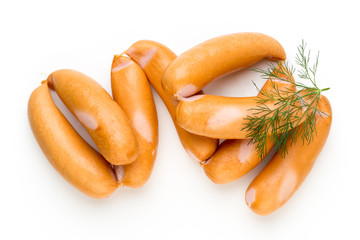 Pork sausage isolated on white background.