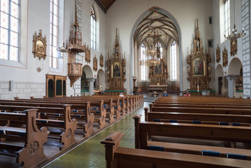 Fototapeta na wymiar interior view of the church of Sankt Johann in Rapperswil