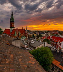 Cracow, st Joseph Church from the roof, Podgorze