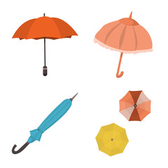 Vector design of umbrella and rain logo. Collection of umbrella and weather vector icon for stock.