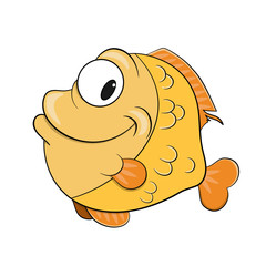 happy cartoon smiling fish vector