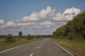 road and blue sky
