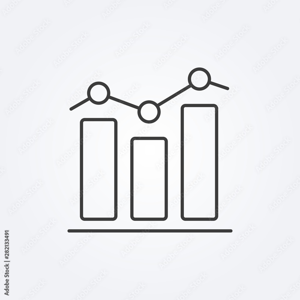 Poster graph line icon. business chart with bars for data analysis. vector illustration.