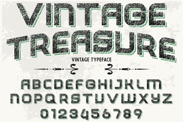 Obraz premium Vintage typeface Font handcrafted vector named vintage treasure