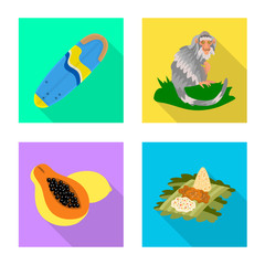 Vector design of travel and tourism symbol. Collection of travel and island vector icon for stock.