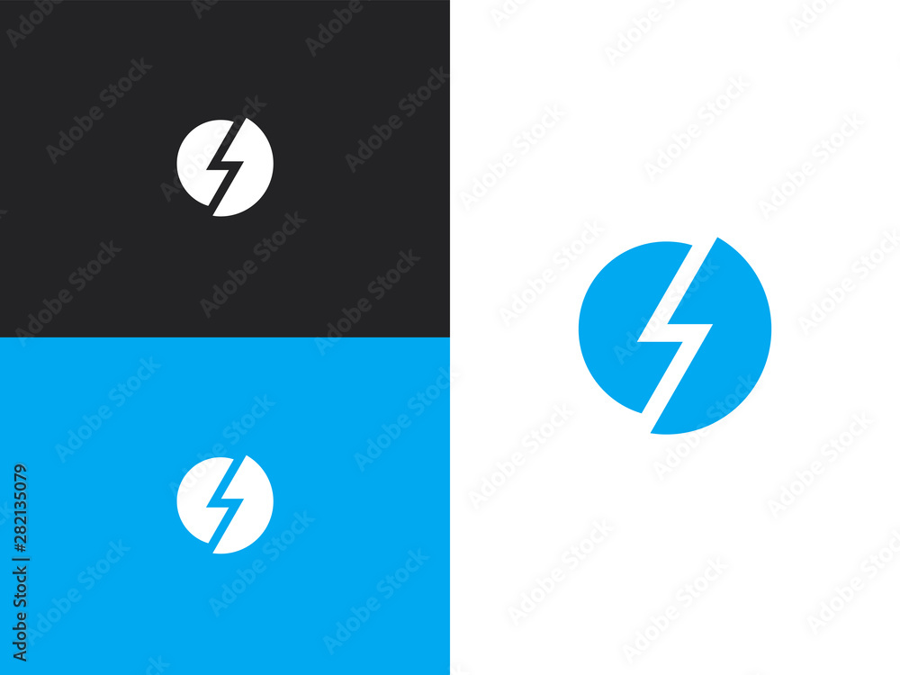 Canvas Prints blue round shape icon of stylization lightning