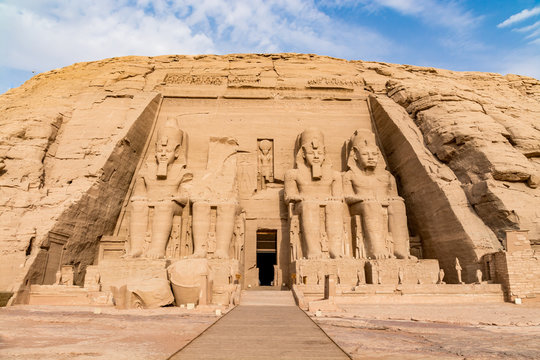 Abu Simbel temple, a magnificent landmark built by pharaoh Ramesses the Great, Egypt