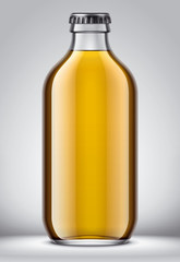 Glass beer bottle mockup. 