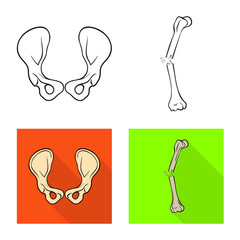 Vector illustration of medicine and clinic symbol. Collection of medicine and medical stock vector illustration.