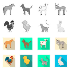 Vector illustration of breeding and kitchen logo. Set of breeding and organic vector icon for stock.