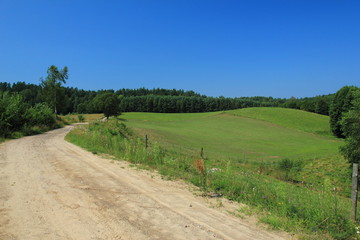 Fototapeta na wymiar Road in country in Poland