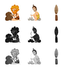 Vector design of evolution and prehistory icon. Collection of evolution and development vector icon for stock.