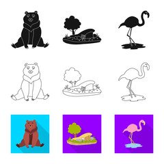 Isolated object of nature and fun sign. Collection of nature and entertainment vector icon for stock.