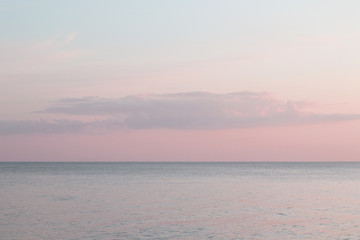 gradient evening sky and calm sea
