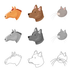 Vector illustration of agriculture and breeding icon. Set of agriculture and organic stock symbol for web.