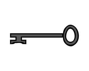 Old door key vector icon illustration isolated on white background
