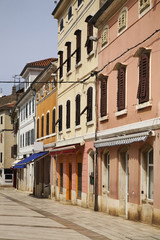 Dekumanus street in Porec. Croatia