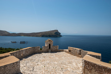 Fototapeta na wymiar View of Porto Palermo Castle.