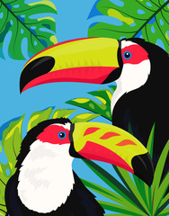 cute toucan vector card