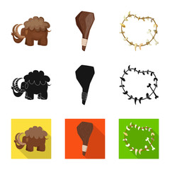 Vector illustration of evolution and prehistory icon. Collection of evolution and development vector icon for stock.