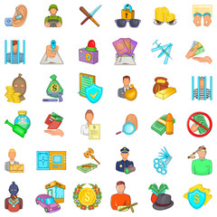 Legislation icons set. Cartoon set of 36 legislation vector icons for web isolated on white background