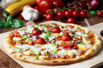 Fresh Homemade Pizza with Vegetables - 282141471