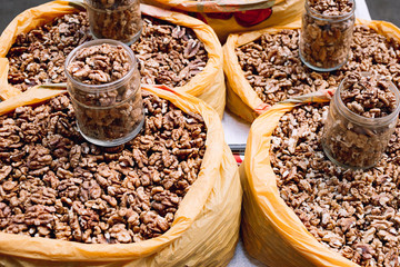 Walnuts in bags