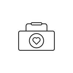 Portfolio, heart, bag icon. Element of consumer behavior line icon
