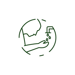 Muslim man prayer salah icon. Element of prayer man line icon