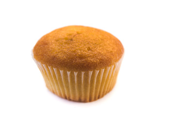 a plain cupcake or madeleine on a white background.