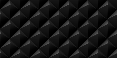 Vector abstract tiled seamless background with dark soft lightened pyramids.