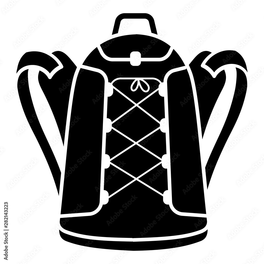 Poster retro backpack icon. simple illustration of retro backpack vector icon for web design isolated on wh